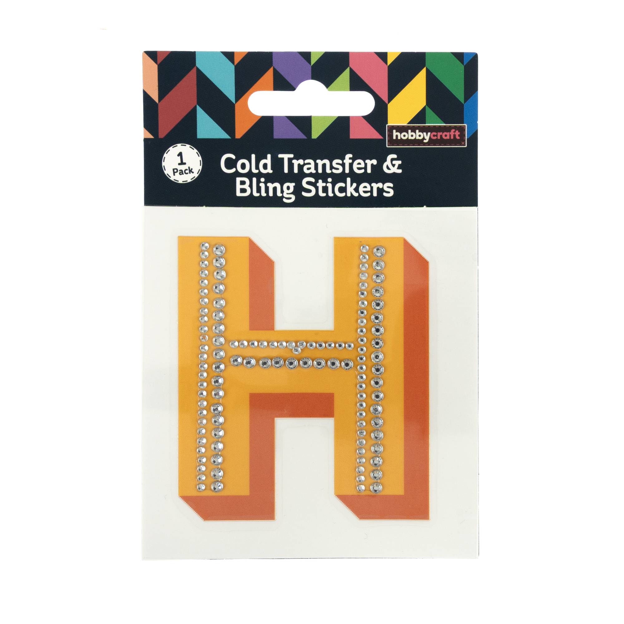 Cold Transfer and Bling Letter H Sticker Set