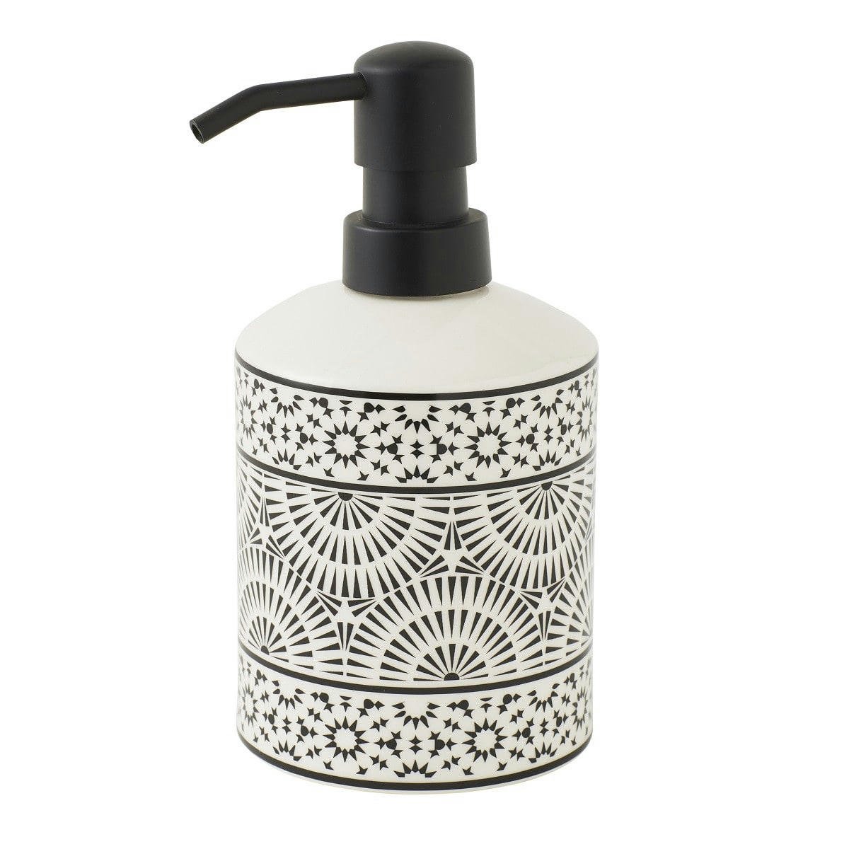 TRIBU - Distributeur de savon en porcelaine blanc et noir