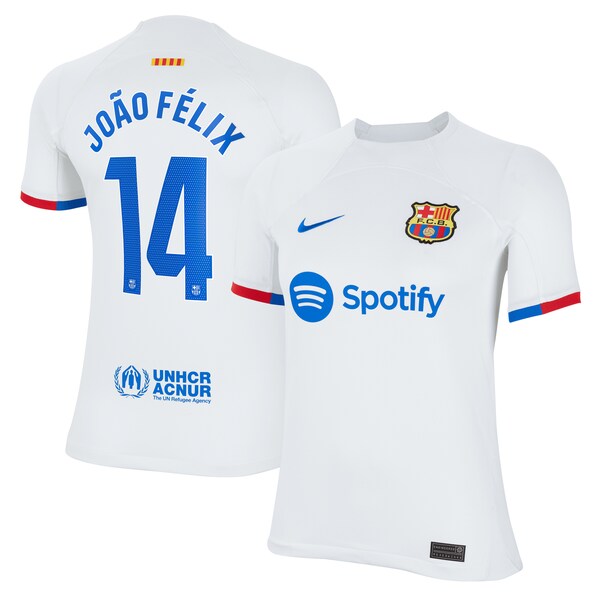 João Félix Barcelona Nike Youth 2023/24 Away Stadium Replica Player Jersey - White