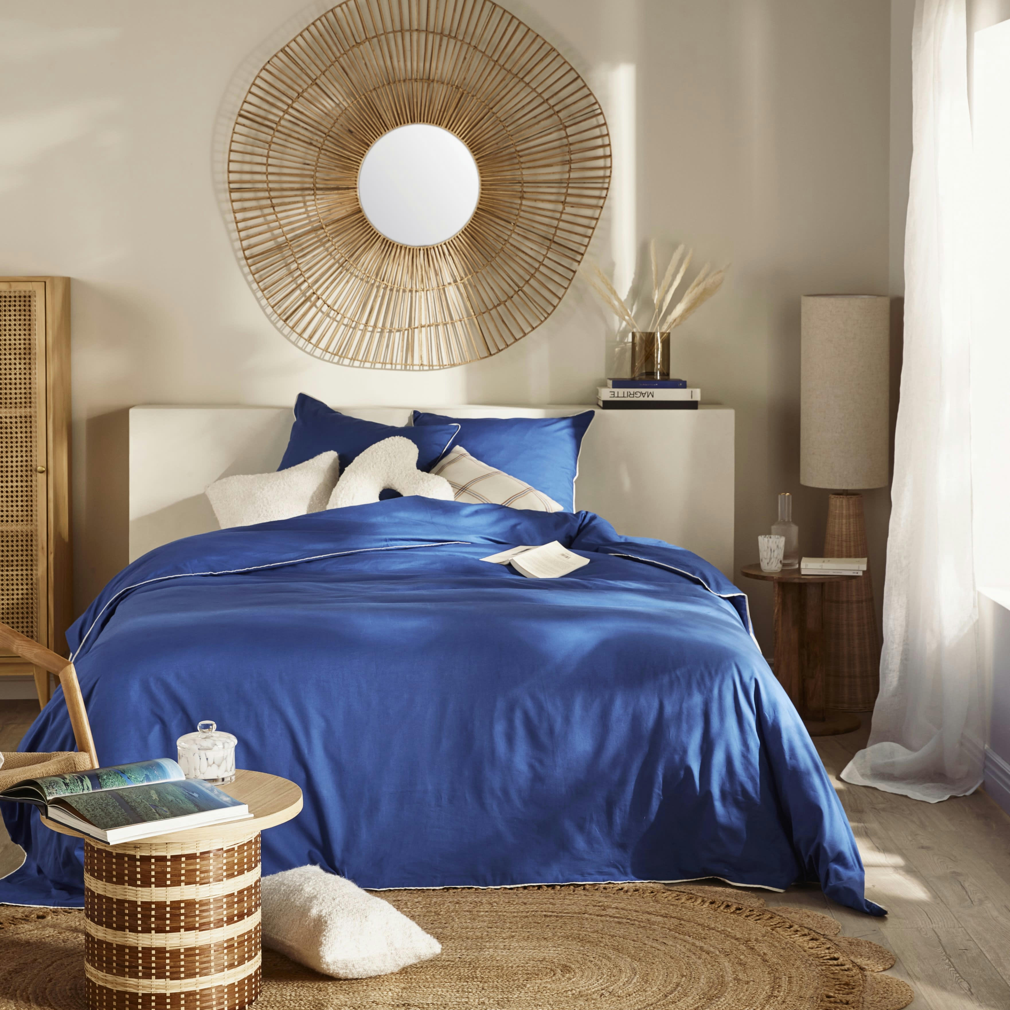 ANTONIA - Parure de lit en coton biologique bleu indigo 220x240