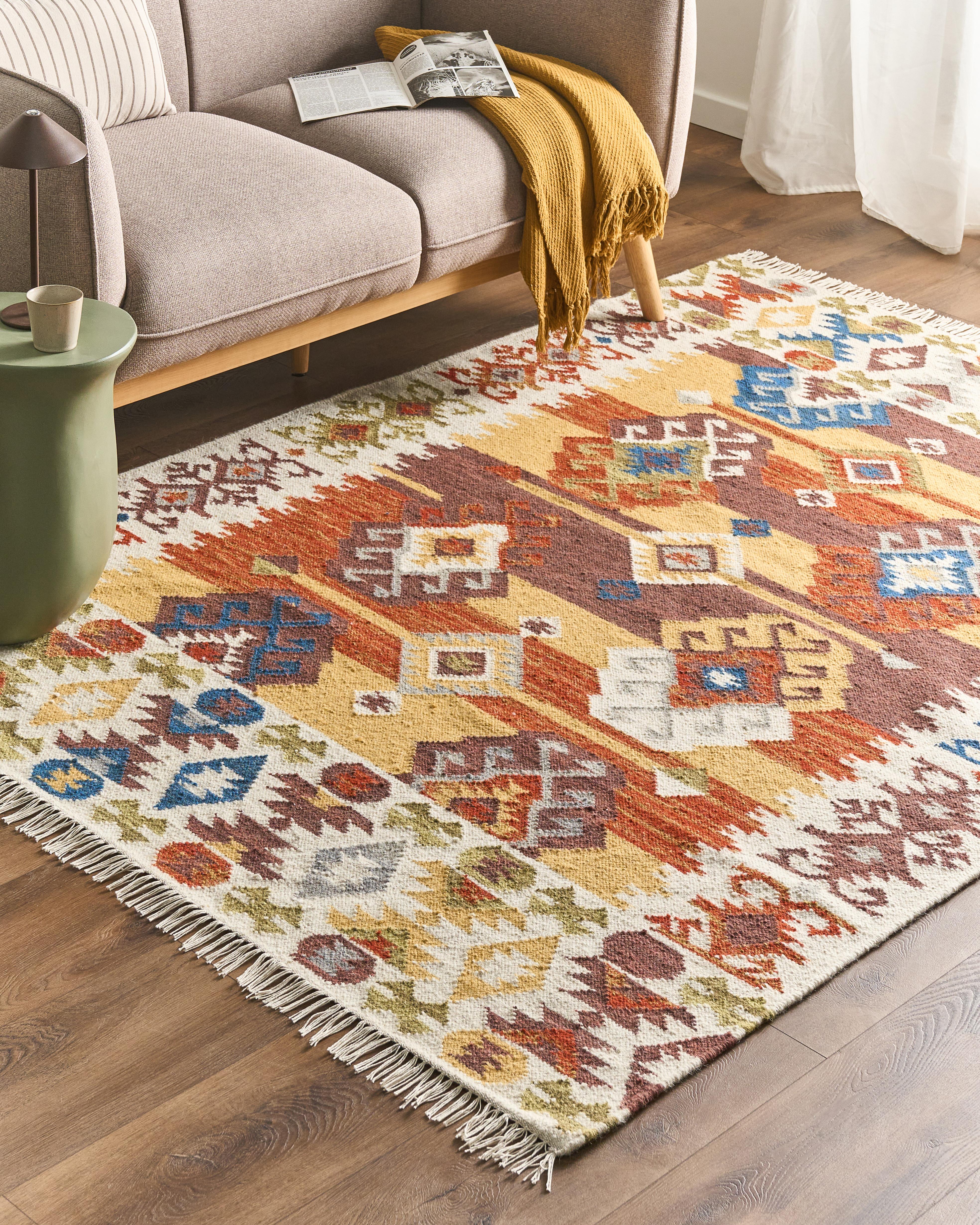 Rug VOSKETAP Multicolour 160 x 230 cm Wool Kilim