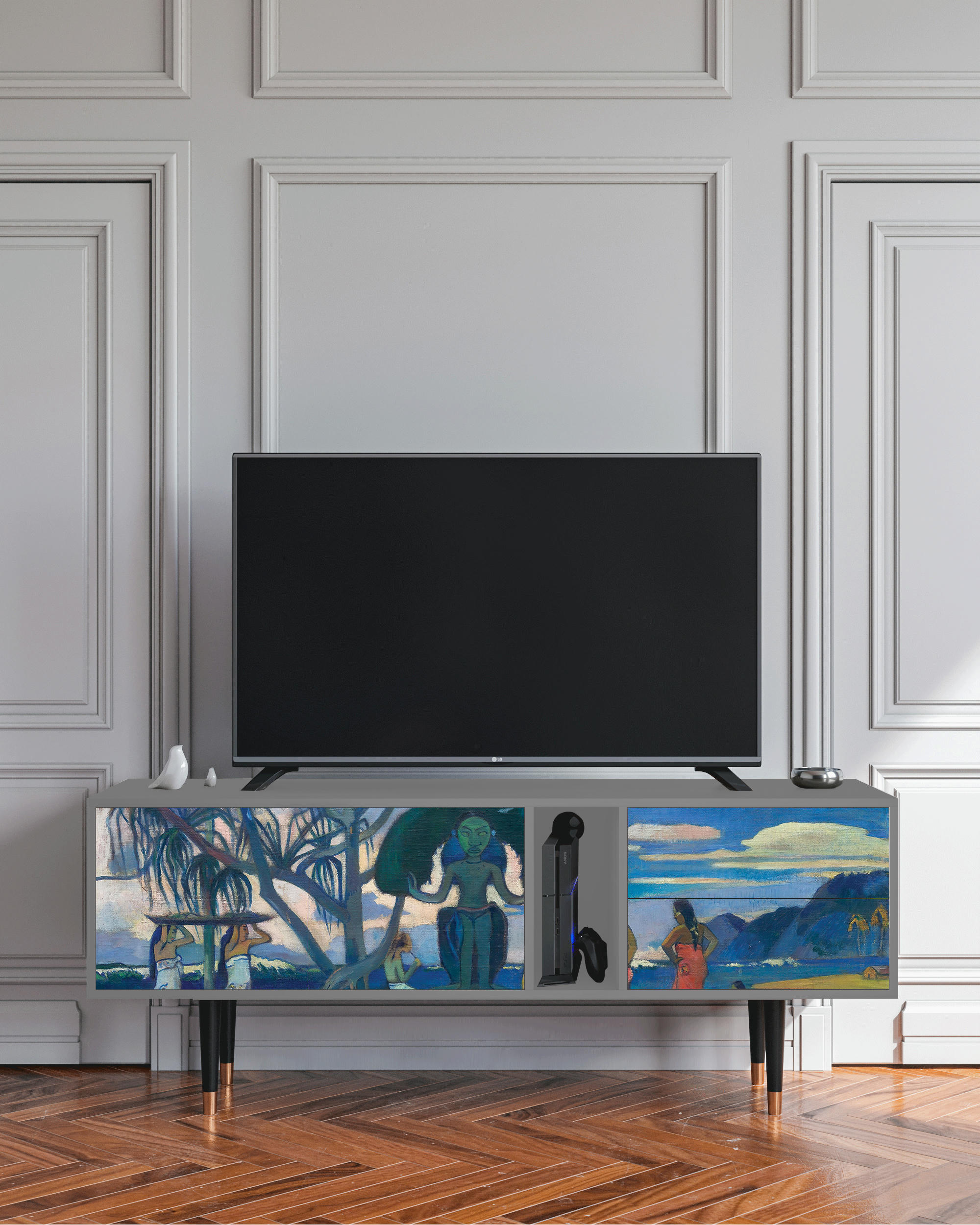 DAY OF THE GOD BY PAUL GAUGUIN - Meuble TV  multicolore 2 tiroirs et 2 portes L 170 cm