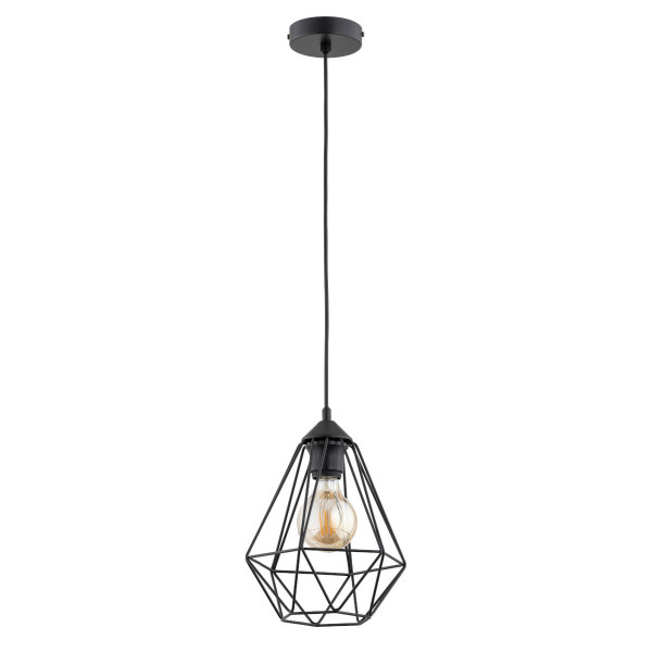Lampa wisząca czarna KOSMOS 1xE27x15W wym: 95x20x20 cm Alfa