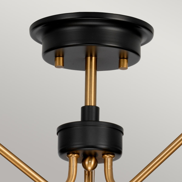 Lampa sufitowa postarzany mosiądz-czerń Armand 3xE14x40W Elstead