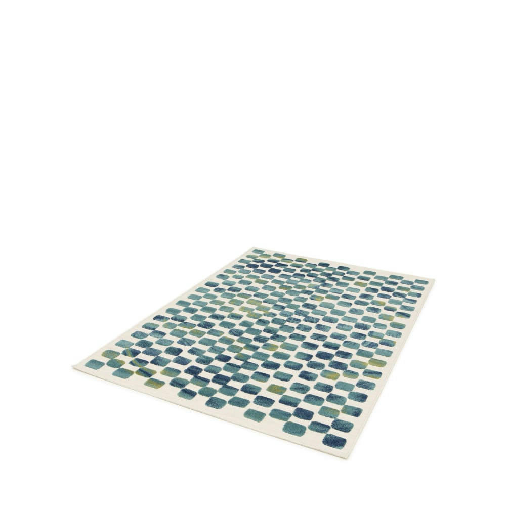 ADDO II - Tapis intérieur et extérieur à motif géométrique bleu 120x170 cm