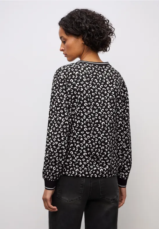 Print Bluse mit Tape Details