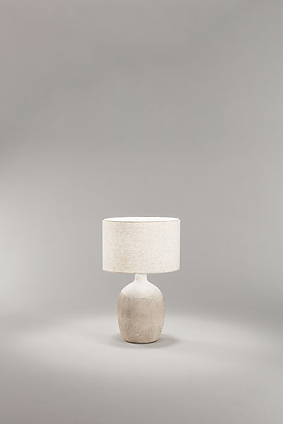 Lampe de table Perenz en céramique beige avec abat-jour tissu d.35 cm H55 cm, 1xE27 max 60W, style naturel élégant