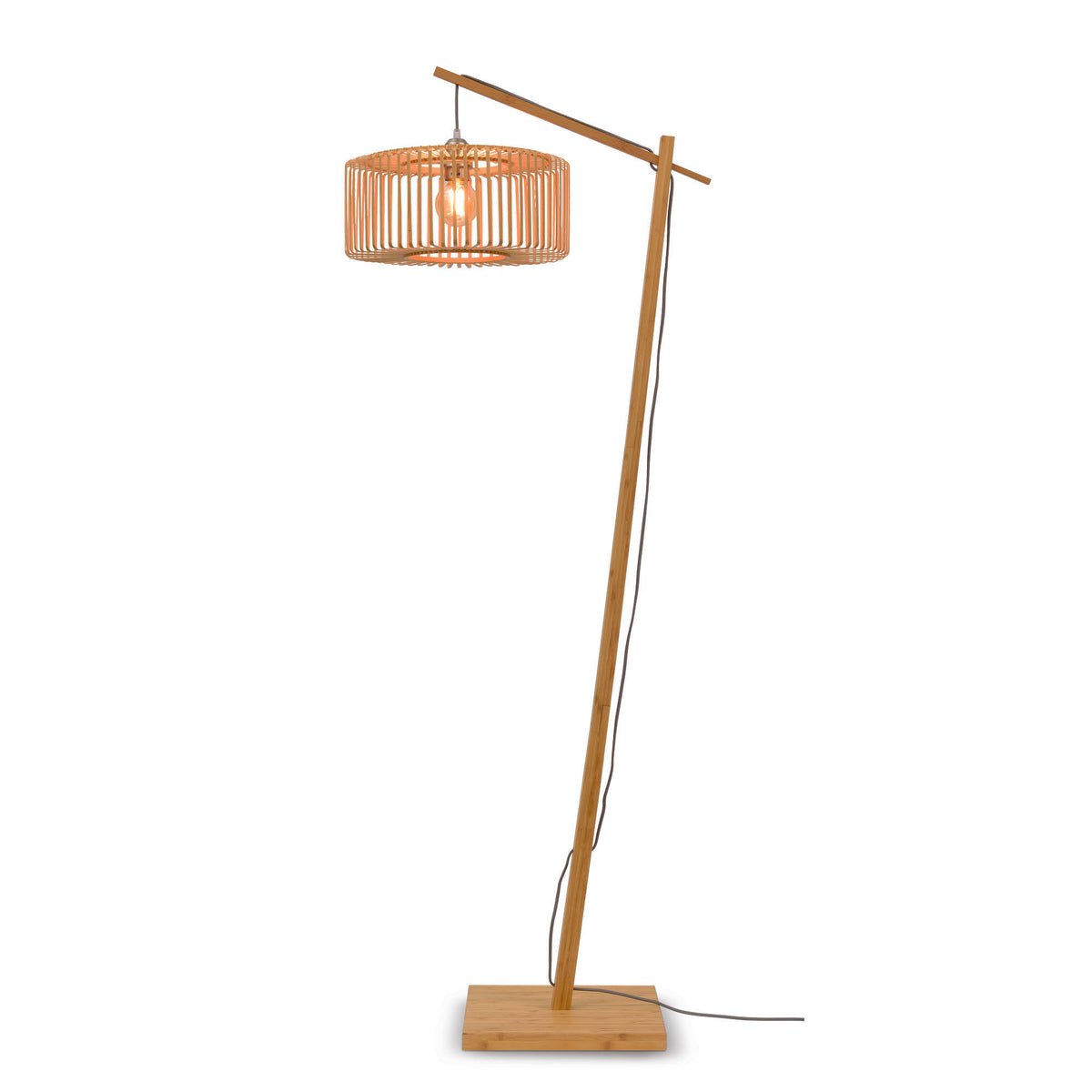 GOOD&MOJO vloerlamp Bromo - bruin - Ø40cm