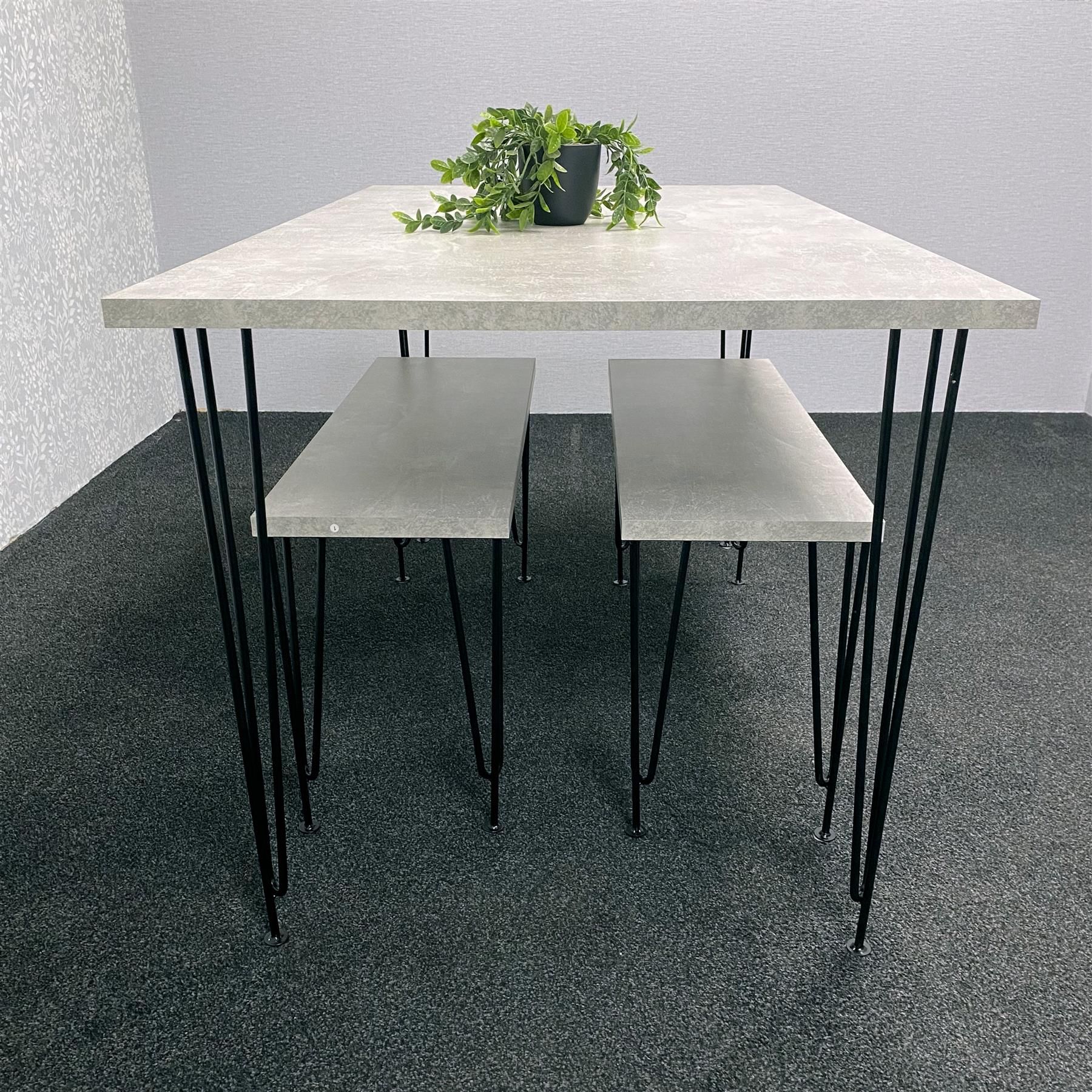 KOSY KOALA Kosy Koala Modern Grey Dining Table with 2 Benches Dining Room Furniture