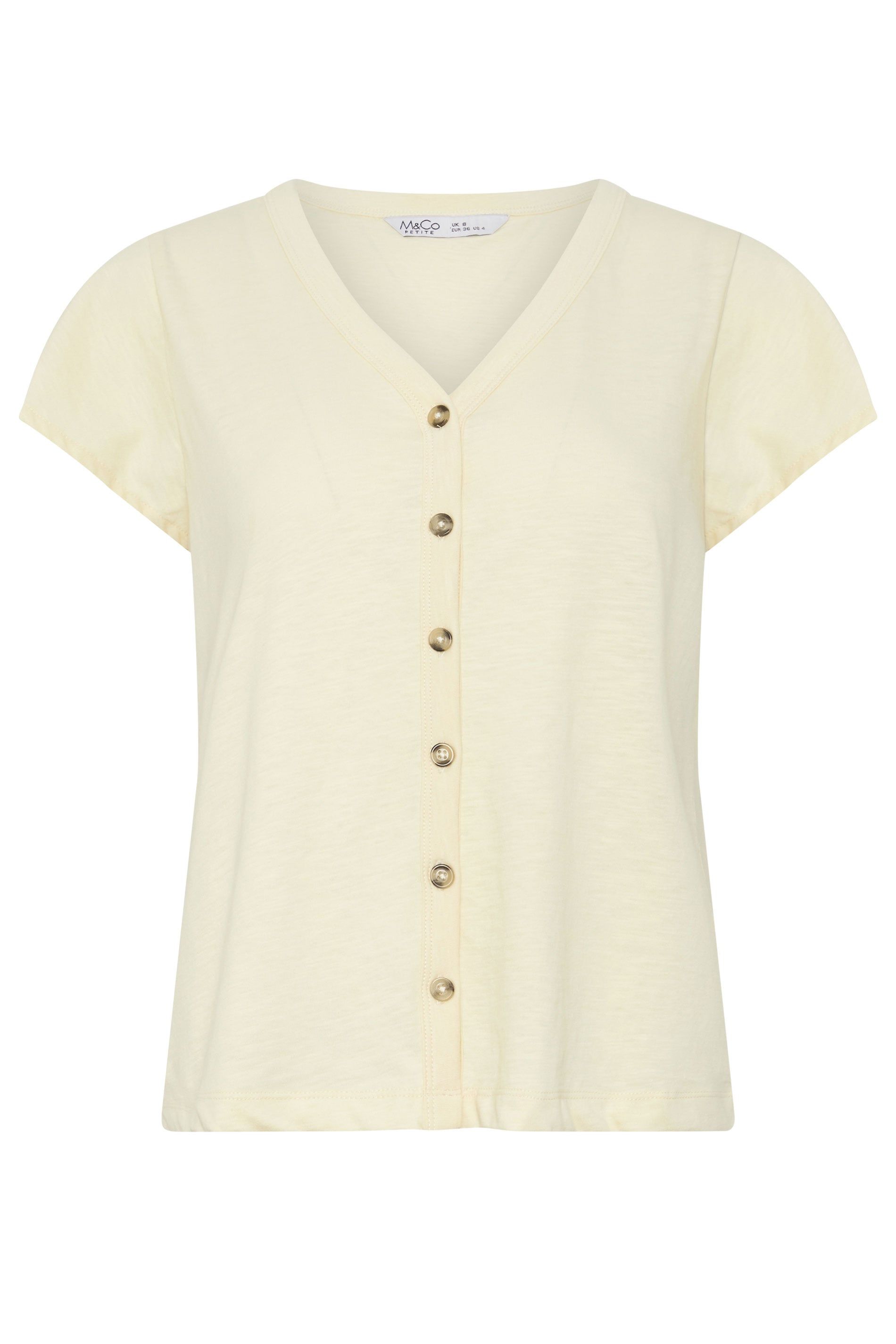 M&Co Petite Cotton Frill Sleeve Blouse