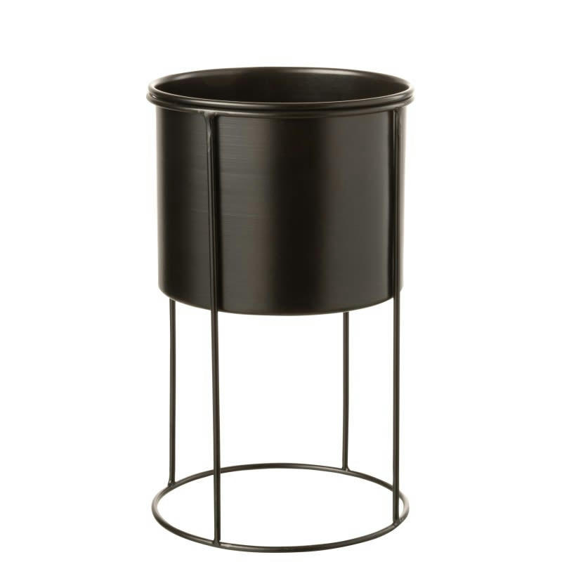 MÉTAL - Cache-pot sur pied métal noir