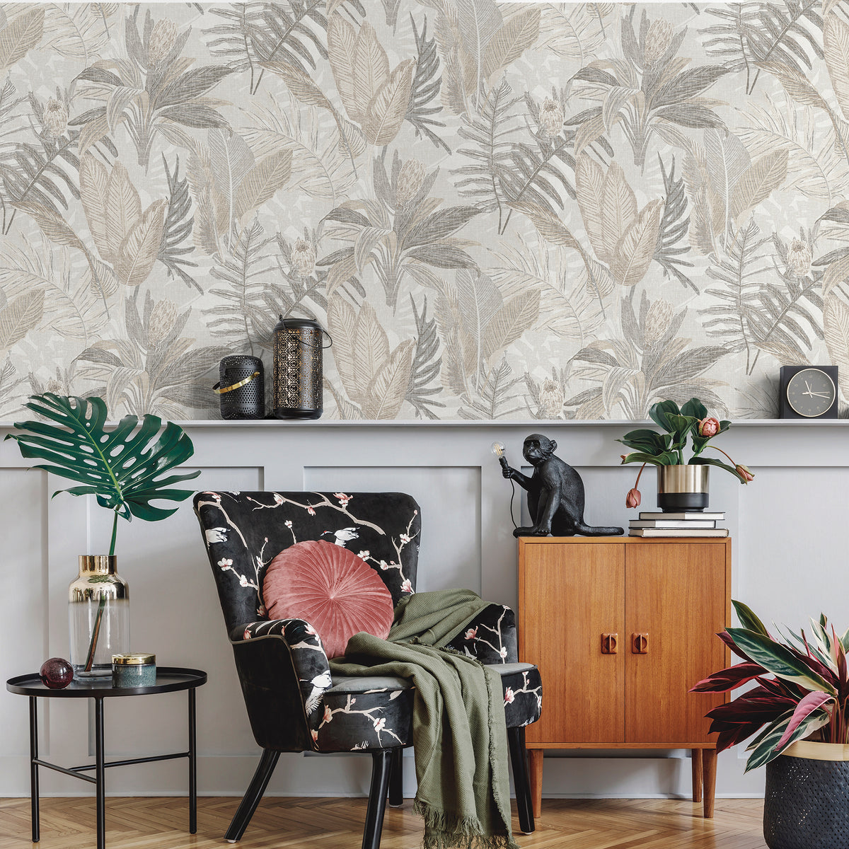 Sanders & Sanders behang bladeren warm beige - 53 cm x 10 m - 640236