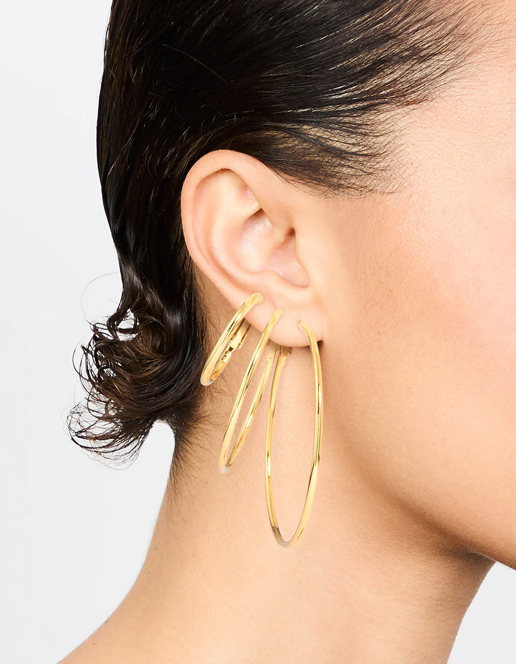 Waterproof Gold Plated Stainless Steel Thin Hoop Earring Pack