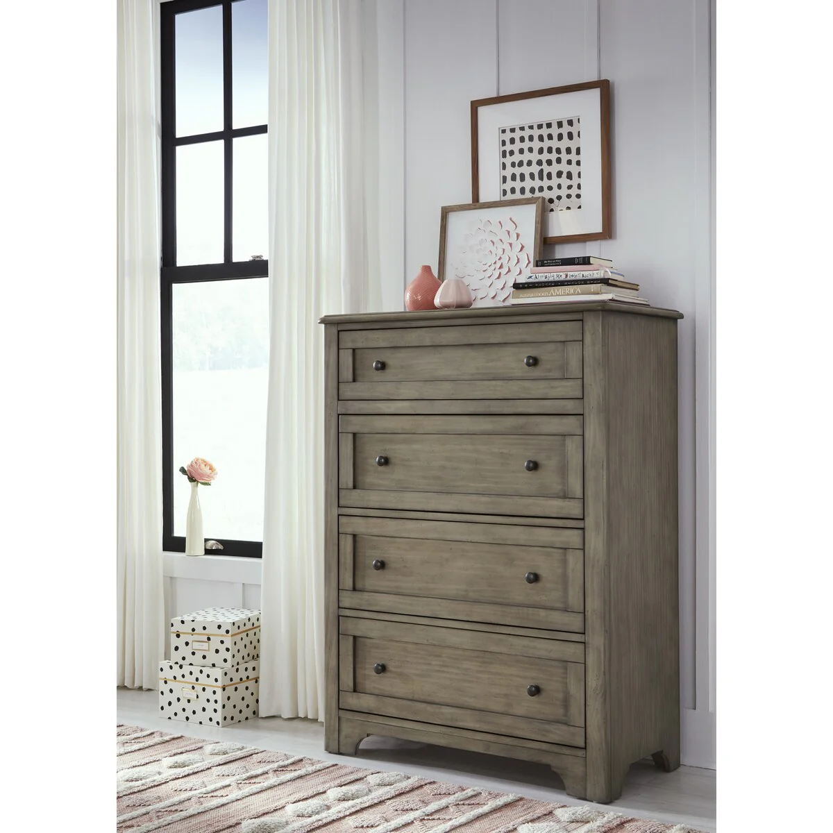 Farm House Four Drawer Chest, Old Crate Brown