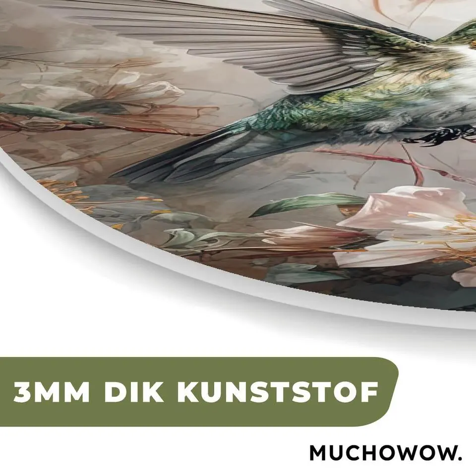 MuchoWow Wand decoratie 40x60cm Kolibrie Vogels Bloemen