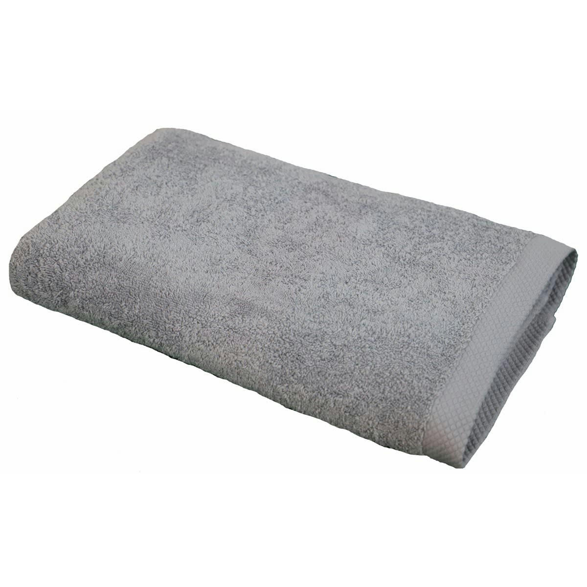 SERVIETTE ESSENTIELLE - Serviette de toilette éponge en coton gris clair 50x100 cm