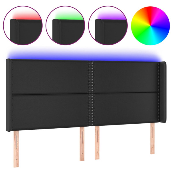 VidaXL Zagłówek do łóżka z LED czarny