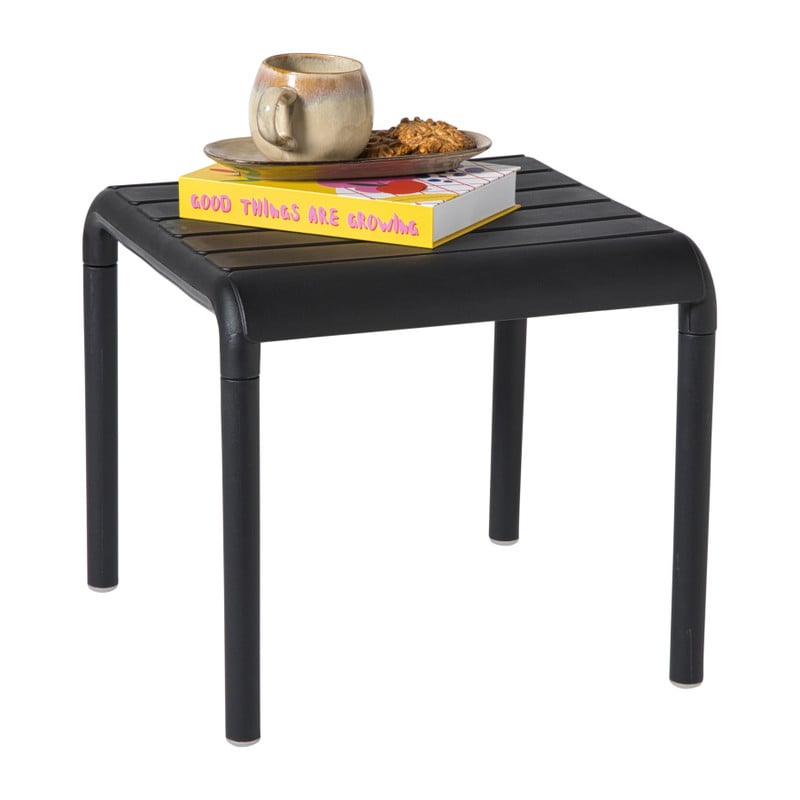Buiten bijzettafel Lea - zwart - 40x45x45 cm
