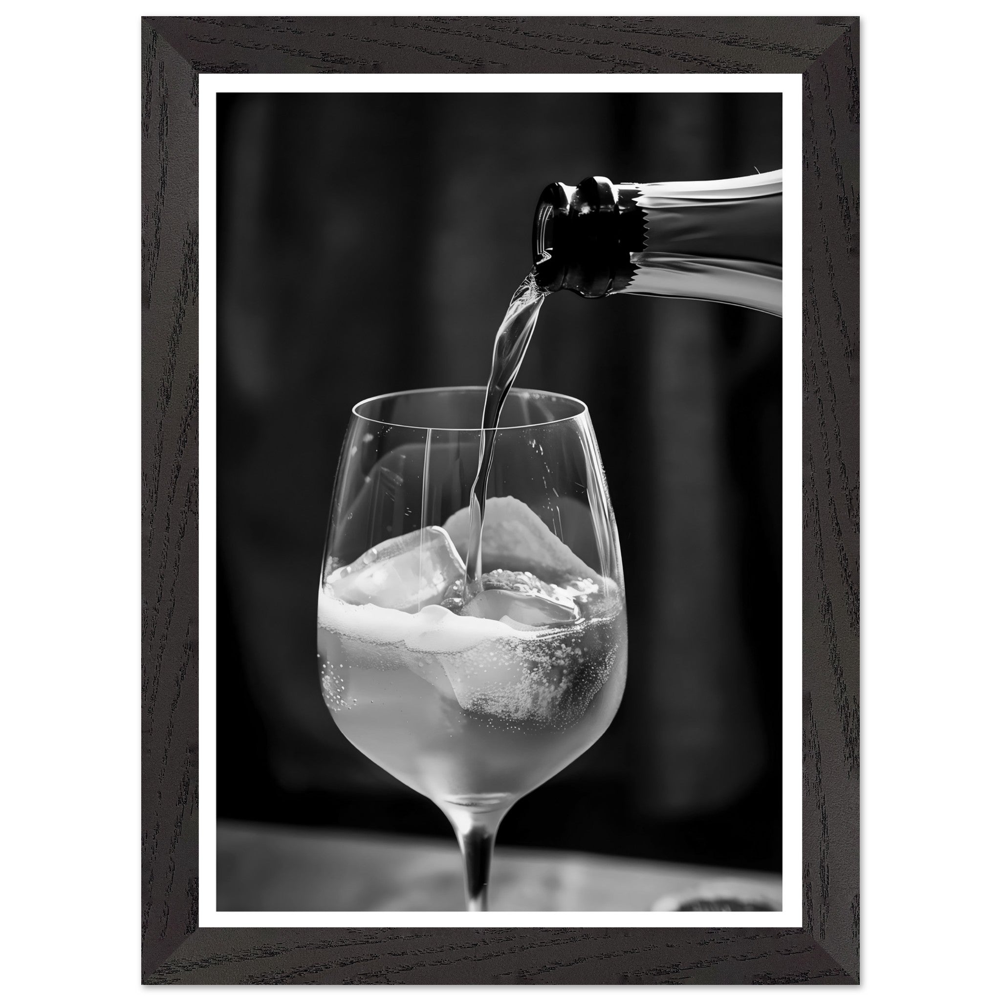 Artfulprints Poster met Lijst Aperol Spritz - Lifestyle black-white  - A4 21x29.7 cm - Zwart / Wit