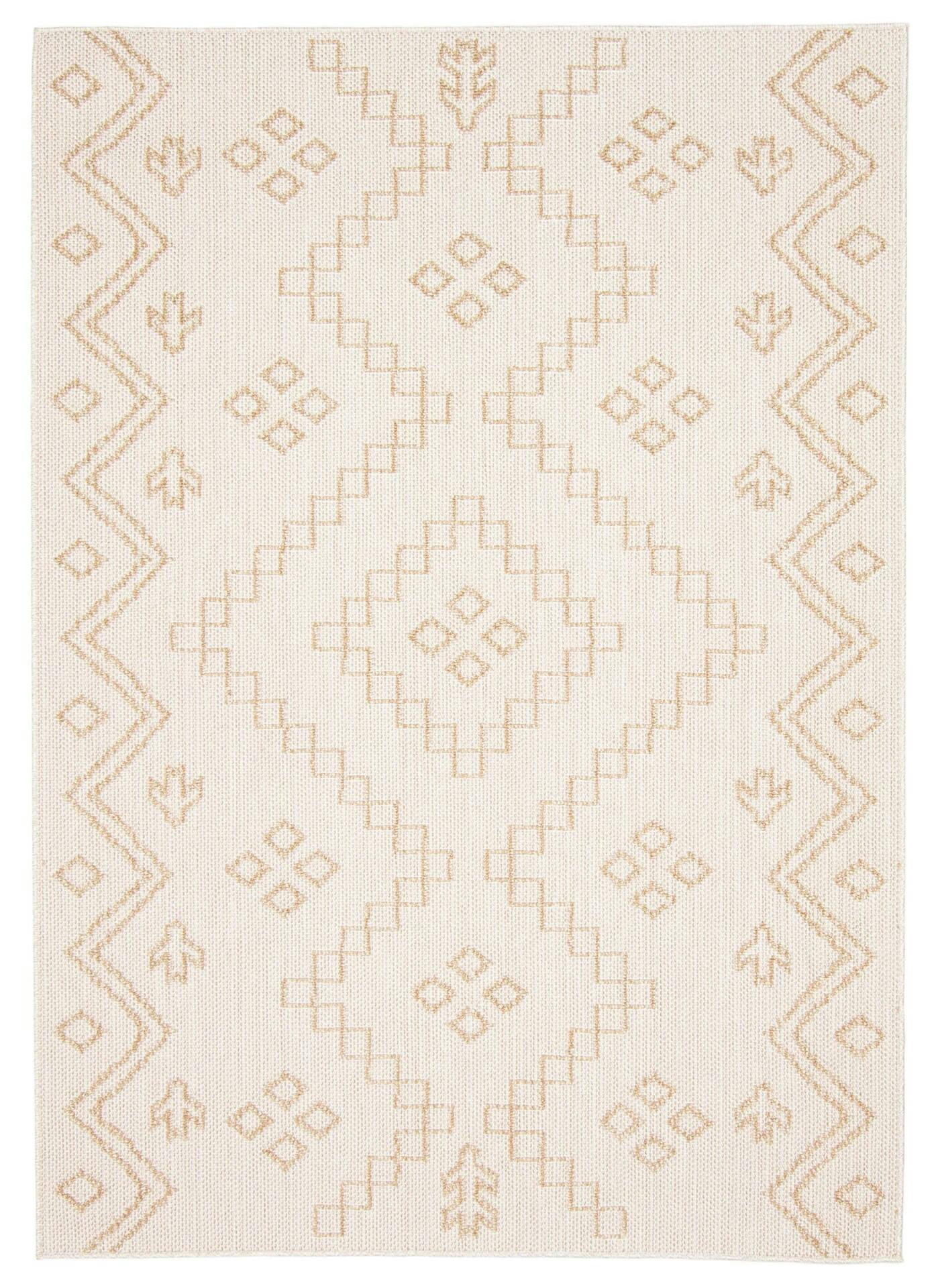 Caral Rectangular Texturized Polypropylene/Polyester Indoor Area Rug, Taupe,  8-ft x 10-ft