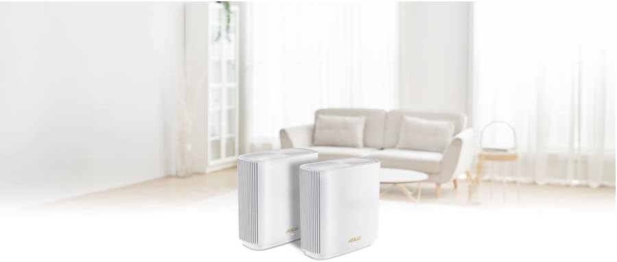 ASUS ZenWiFi XT9 AX7800 Tri-Band WiFi6 Mesh WiFiSystem (2Pack)  802.11ax  up to 5700 sq ft & 6+ Rooms  AiMesh  Lifetime Free Internet Security  Parental Controls  2.5G WAN Port  UNII 4  White
