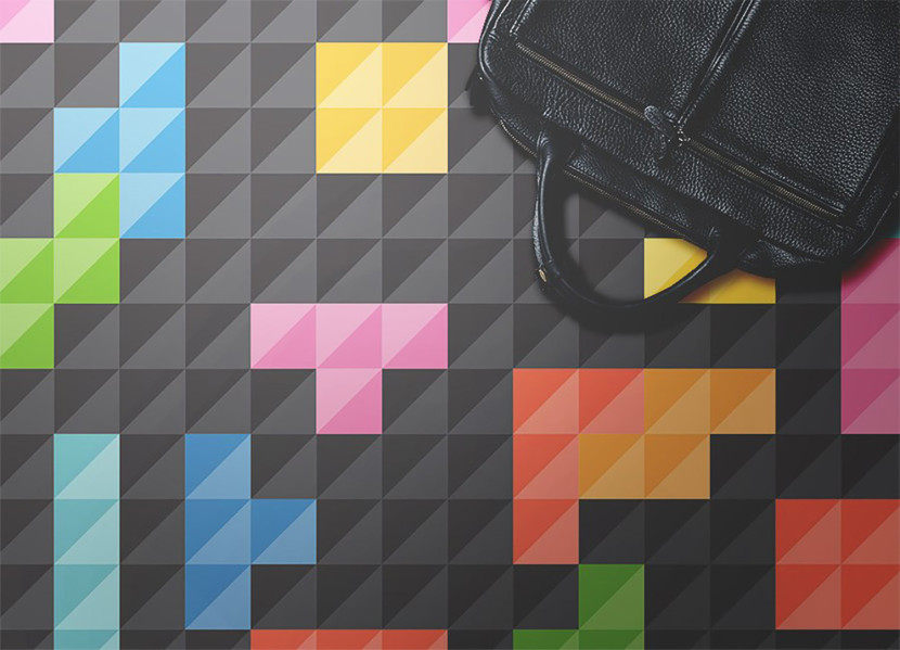 Wewnętrzny dywan winylowy Kostki tetris 60 x 90 cm