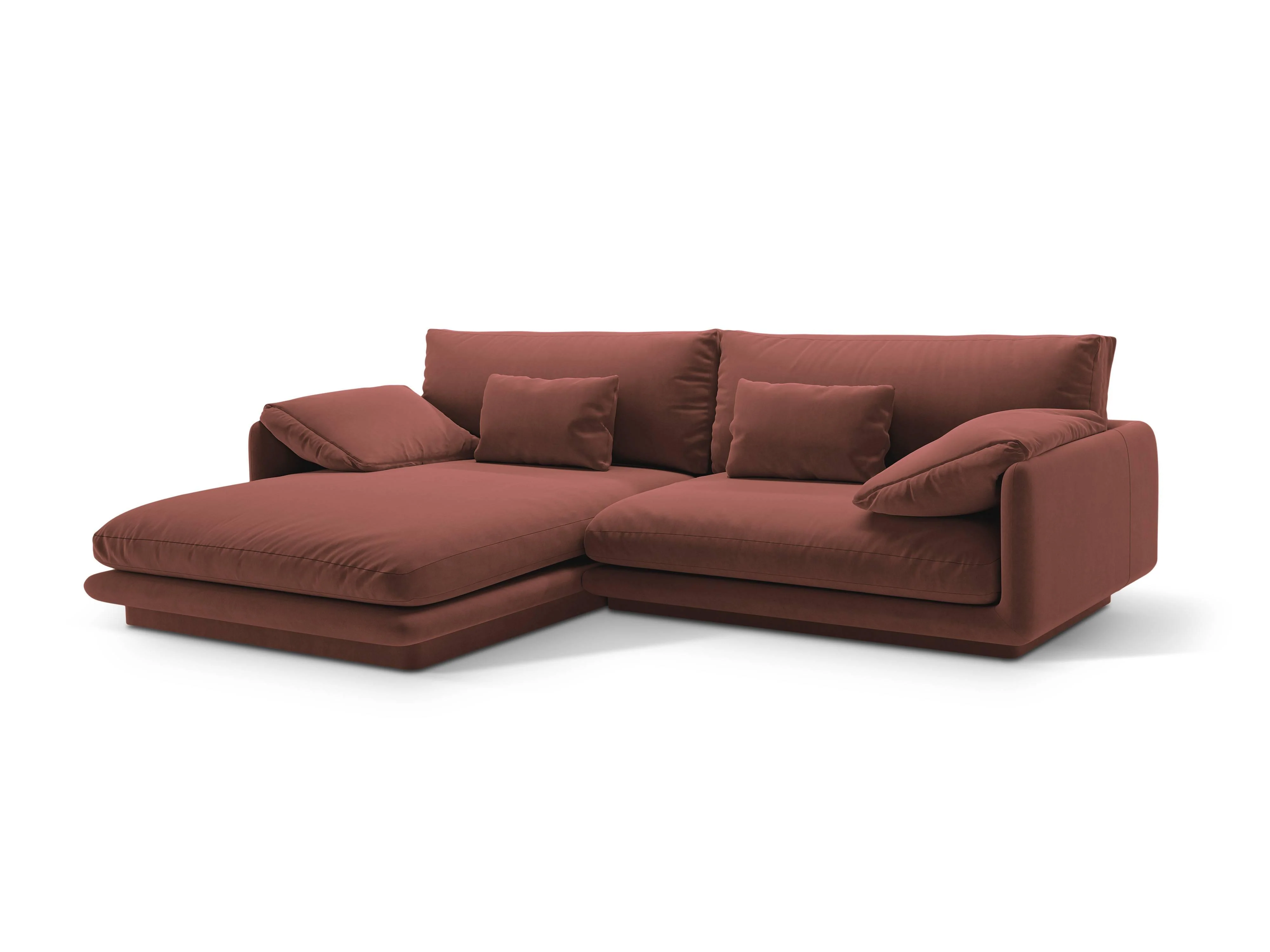 4-zits hoekbank Torino links velvet