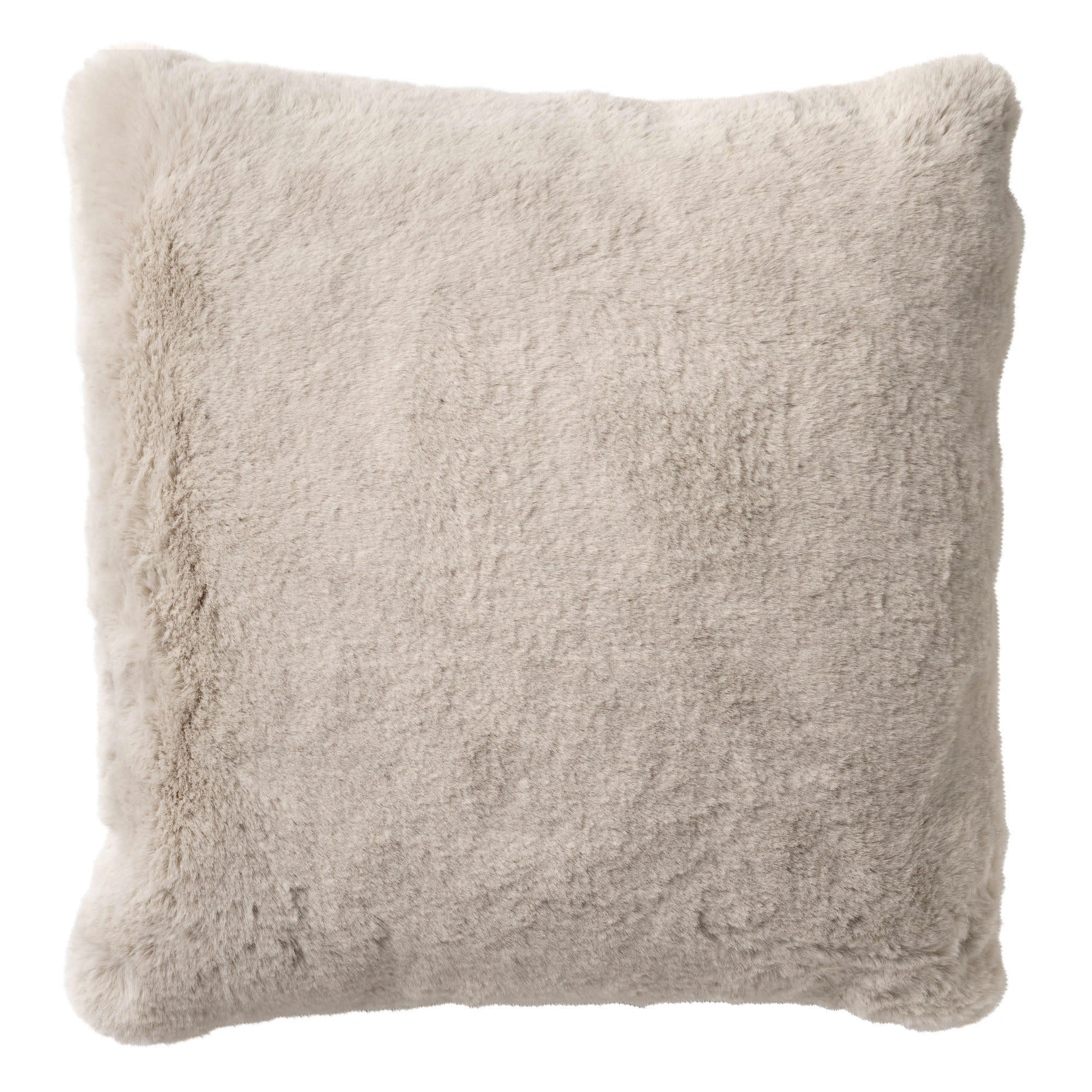 ZAYA - Coussin - beige fausse fourrure 60x60 cm uni