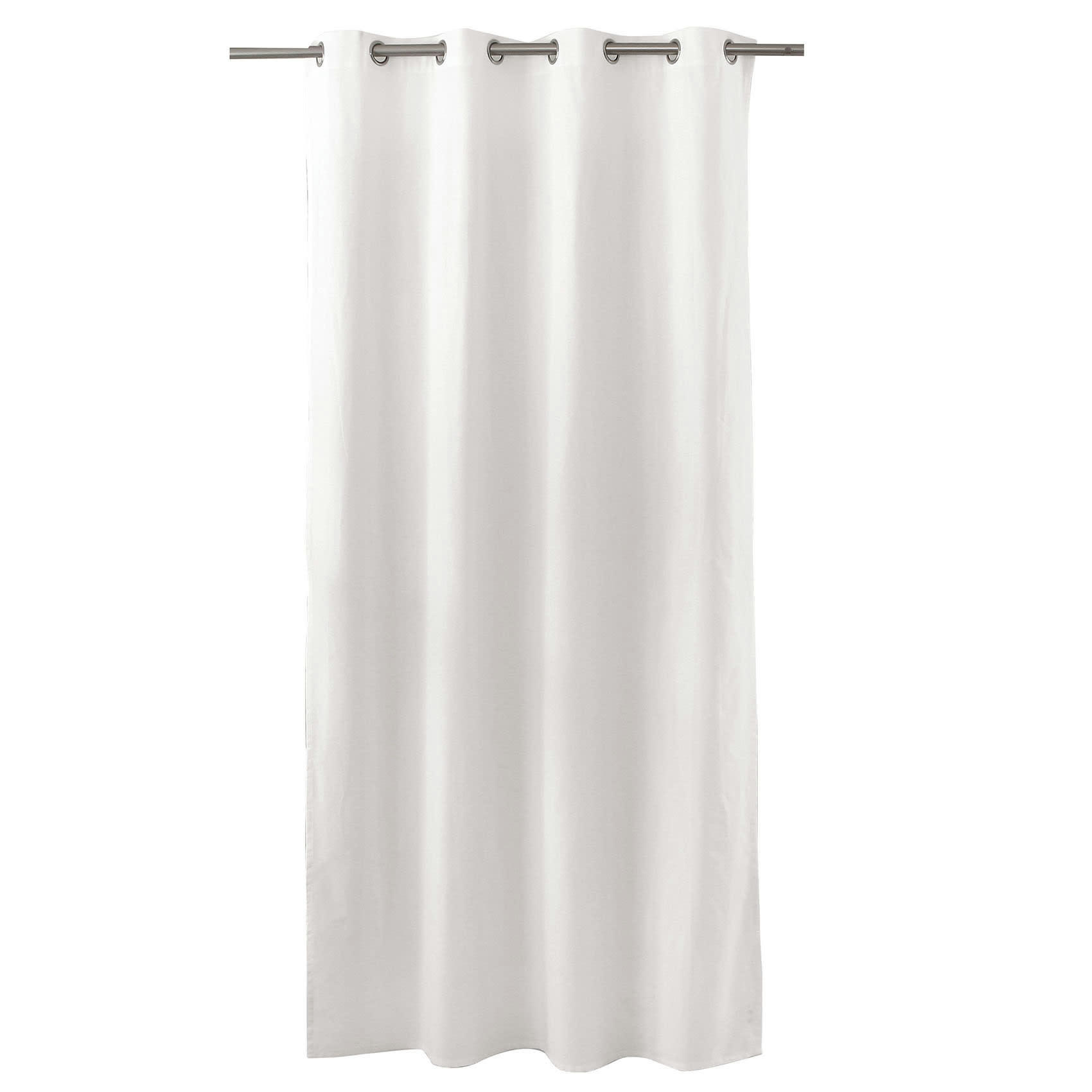 - Rideau coloré en pur coton 8 œillets blanc 135x240 cm