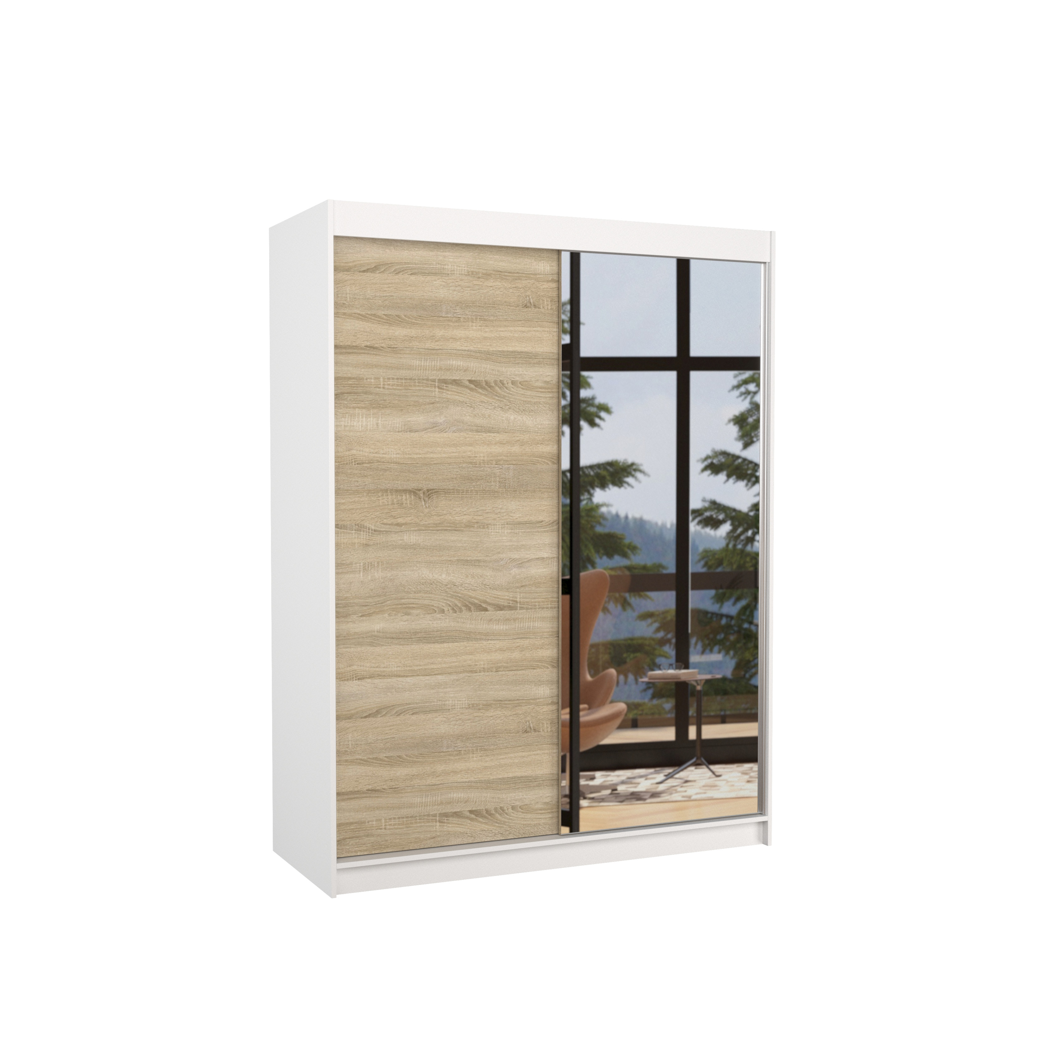 Szafa przesuwna z lustrem JORDI 150 White