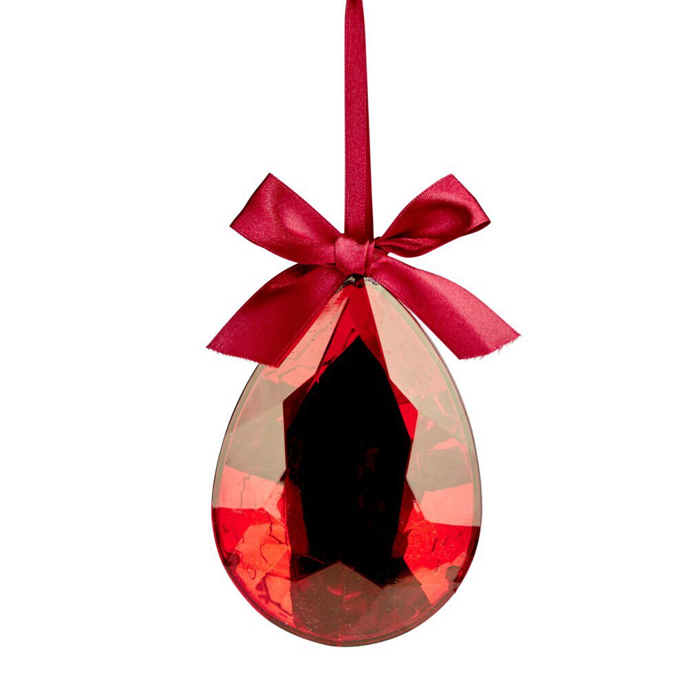 Joyau de No&euml;l rouge à suspendre H12 cm