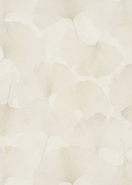 Papier peint vinyle intissé feuilles de ginko beige crème L.1005 x l.53cm, Erismann Ginko dream