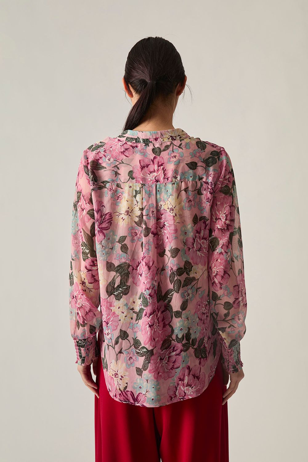 James Lakeland Pink Peony Print Blouse