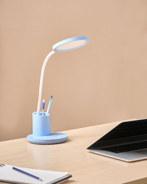 Lampka biurkowa LED regulowana niebieska bezstopniowe ściemnianie