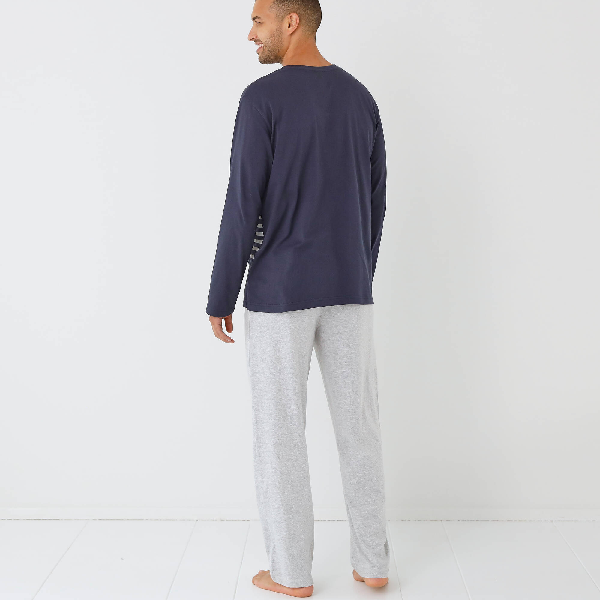 Pyjama col V à message