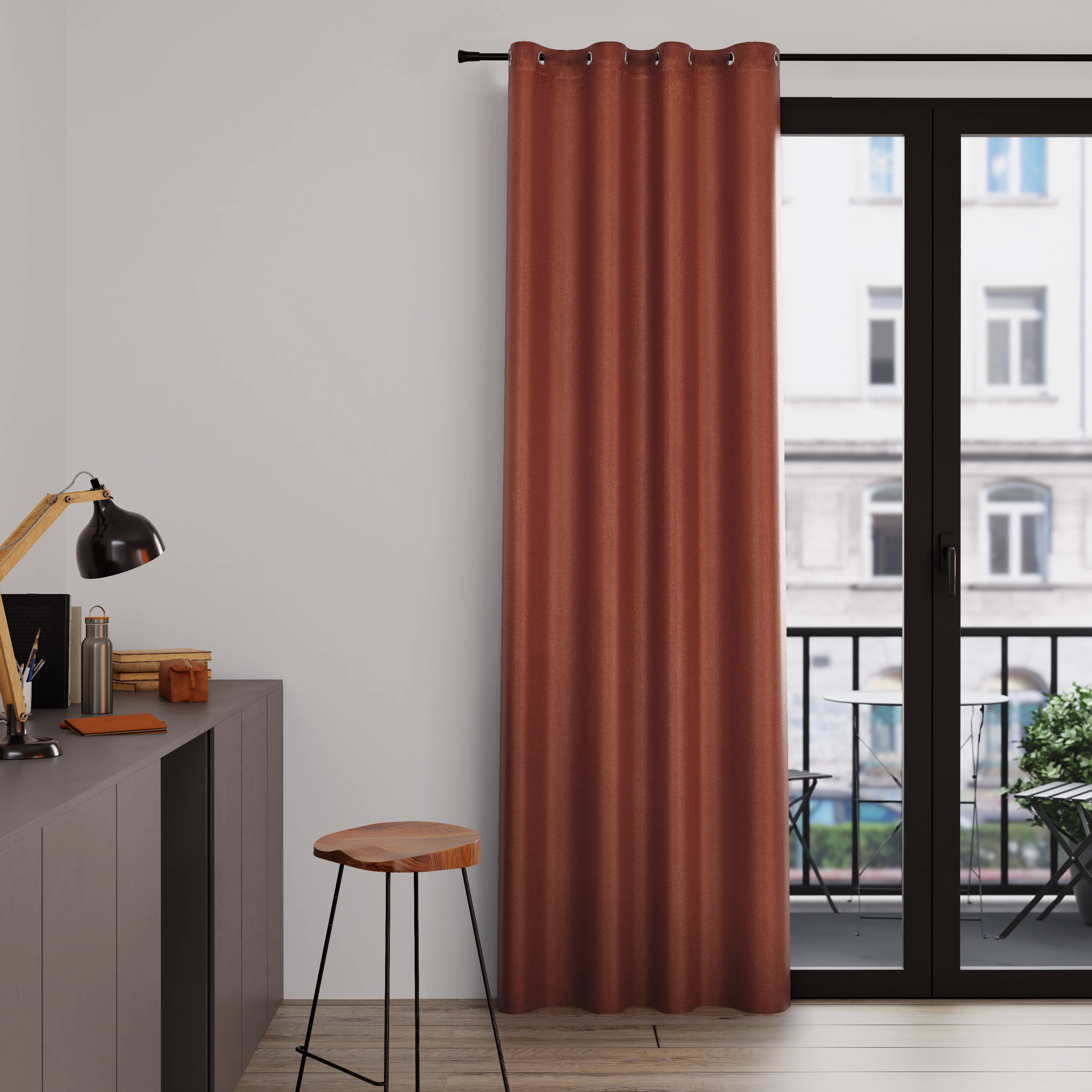 Rideau AMSTERDAM coloris caramel 145 x 240 cm