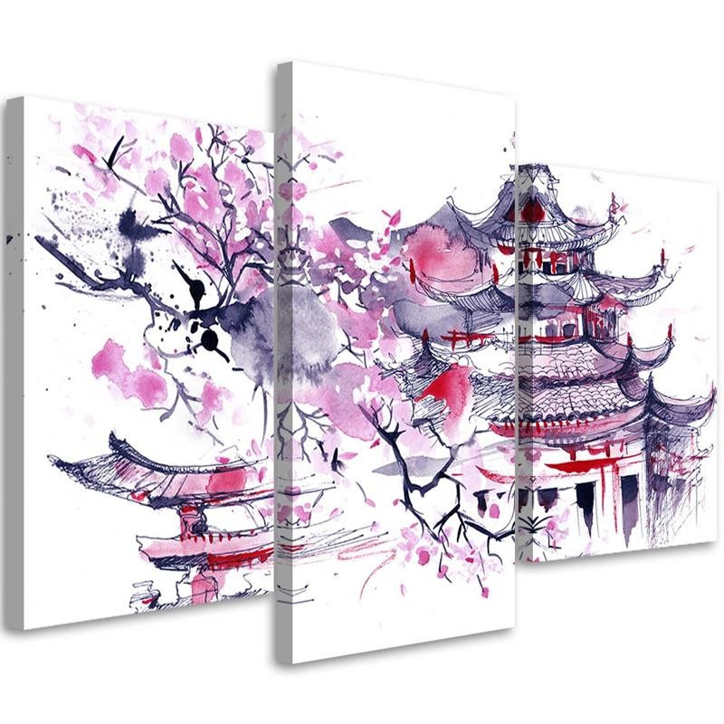 Feeby Obraz na płótnie Malowana japońska pagoda 60x40