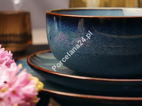 Komplet talerzy na 6 osób (18 el.) Altom Design - Reactive Navy Blue