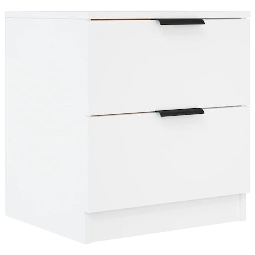 NNEVL Bedside Cabinets 2 pcs White Engineered Wood