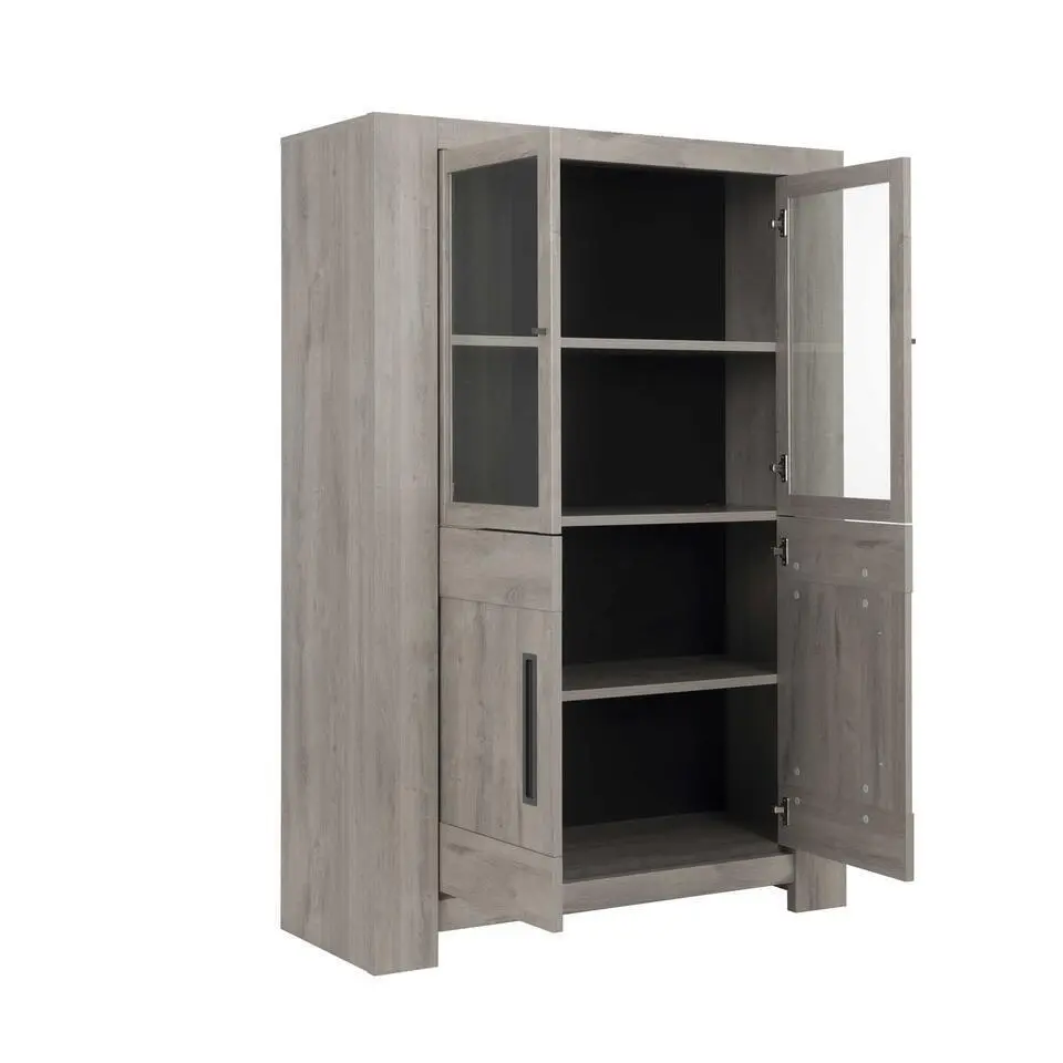 Vitrinekast Bosy - lichtgrijze eik