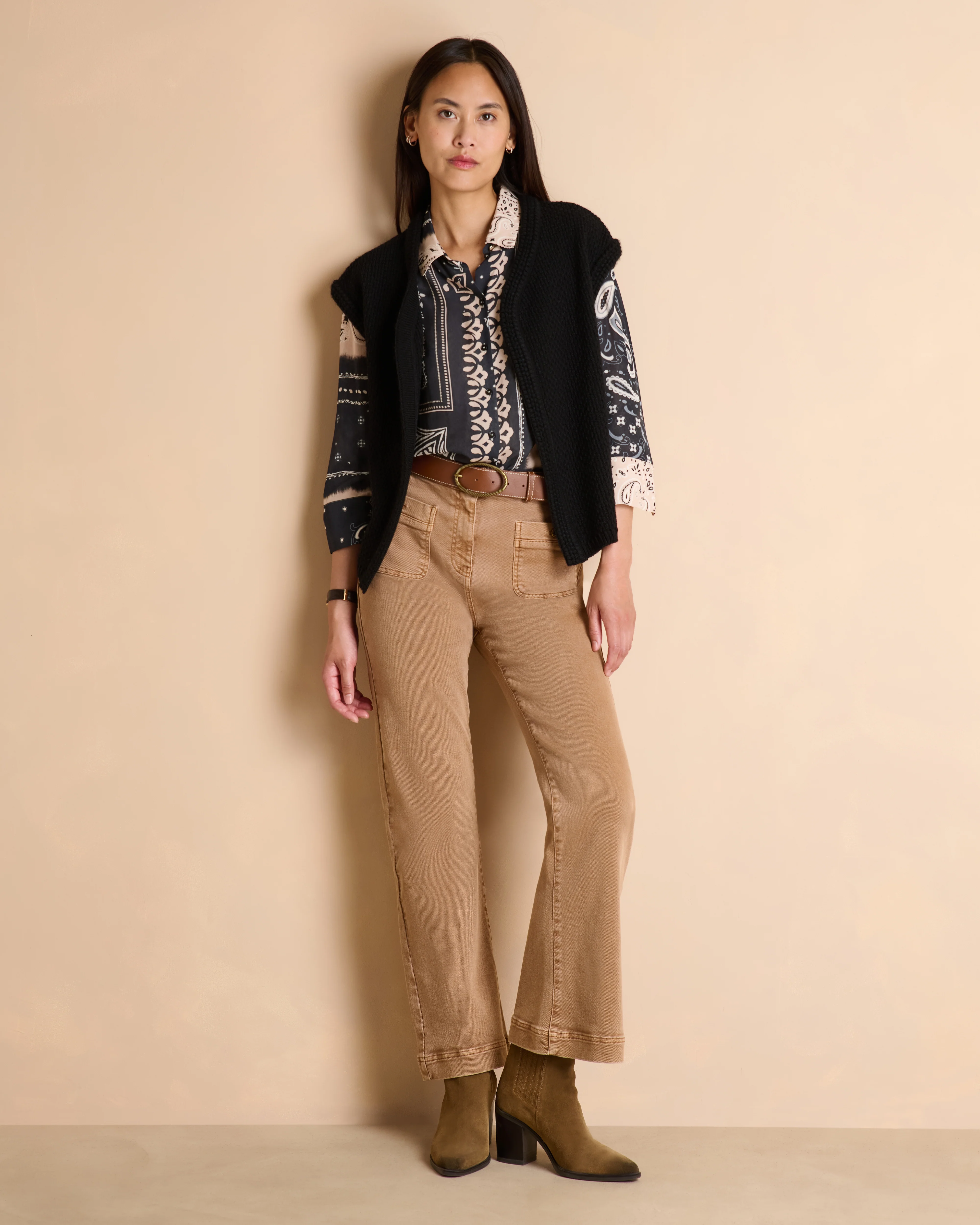 Gilet noir sans manches col rond GRELOT/14006/500