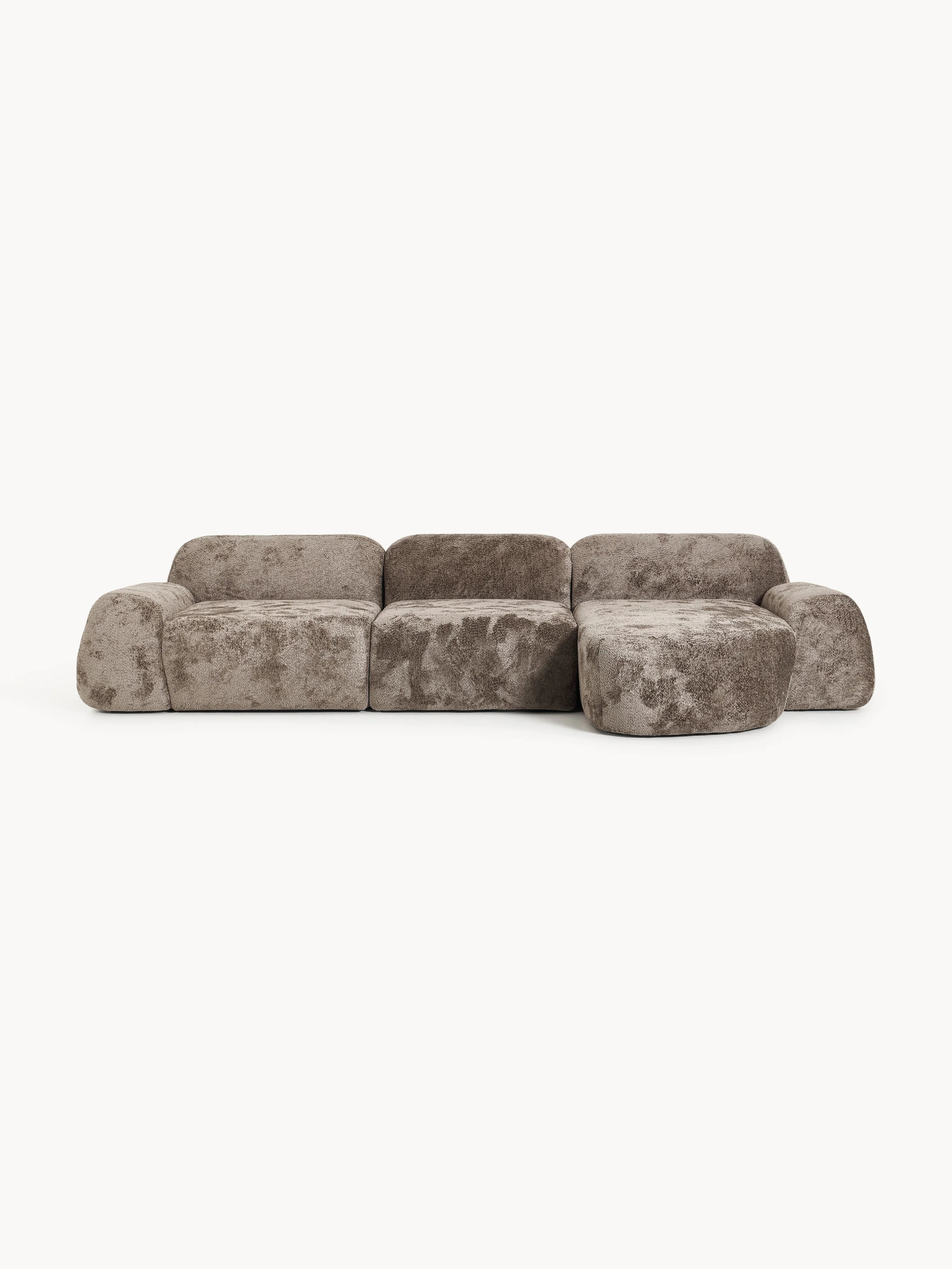 Modulares Ecksofa Wolke (4-Sitzer) aus Teddy-Bouclé