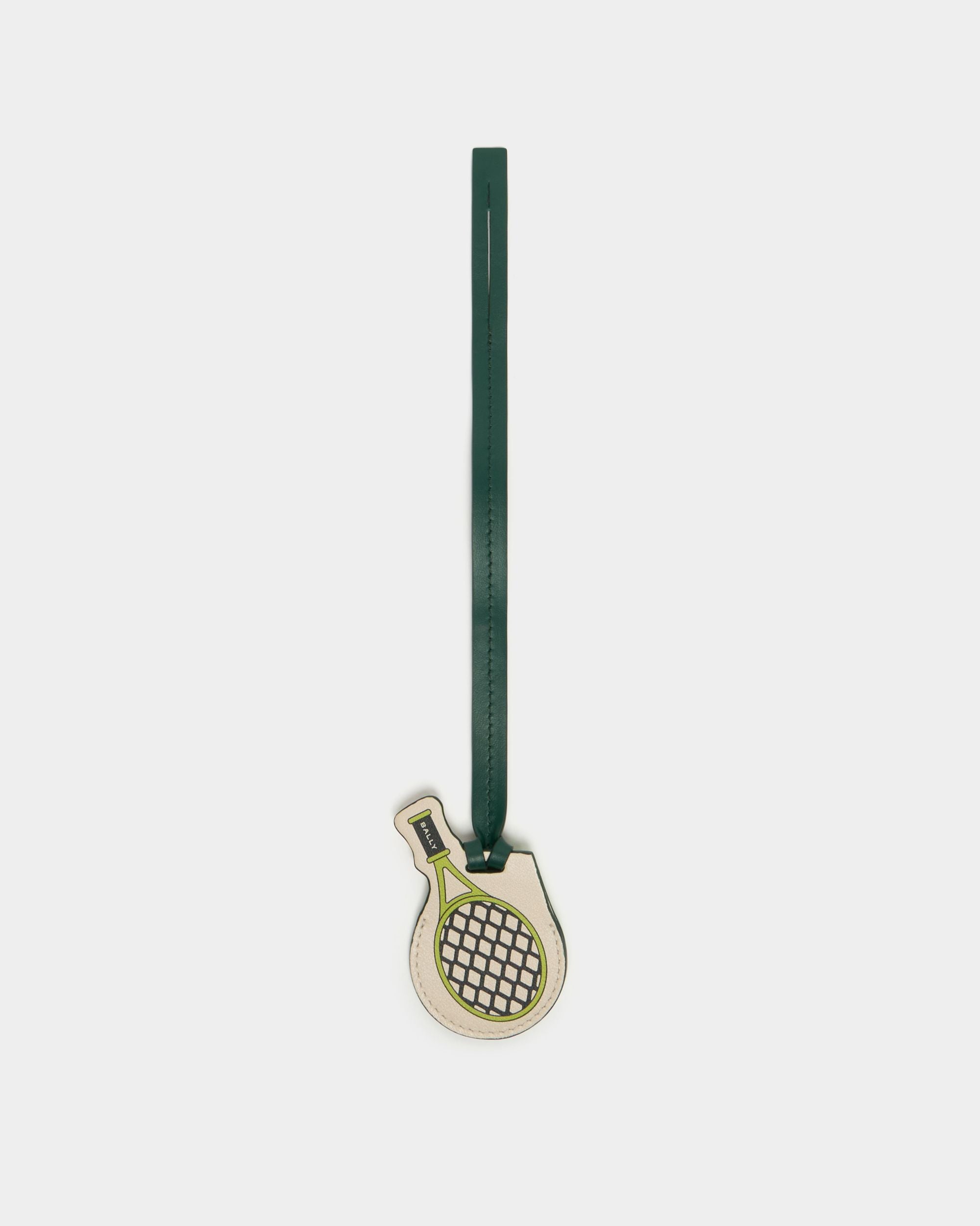 Tennis Kollektion Airtag aus Leder in Elfenbein und Grün