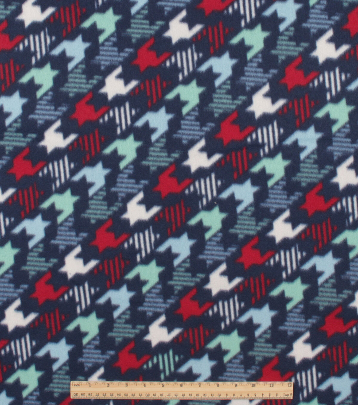 Blue Houndstooth Blizzard Fleece