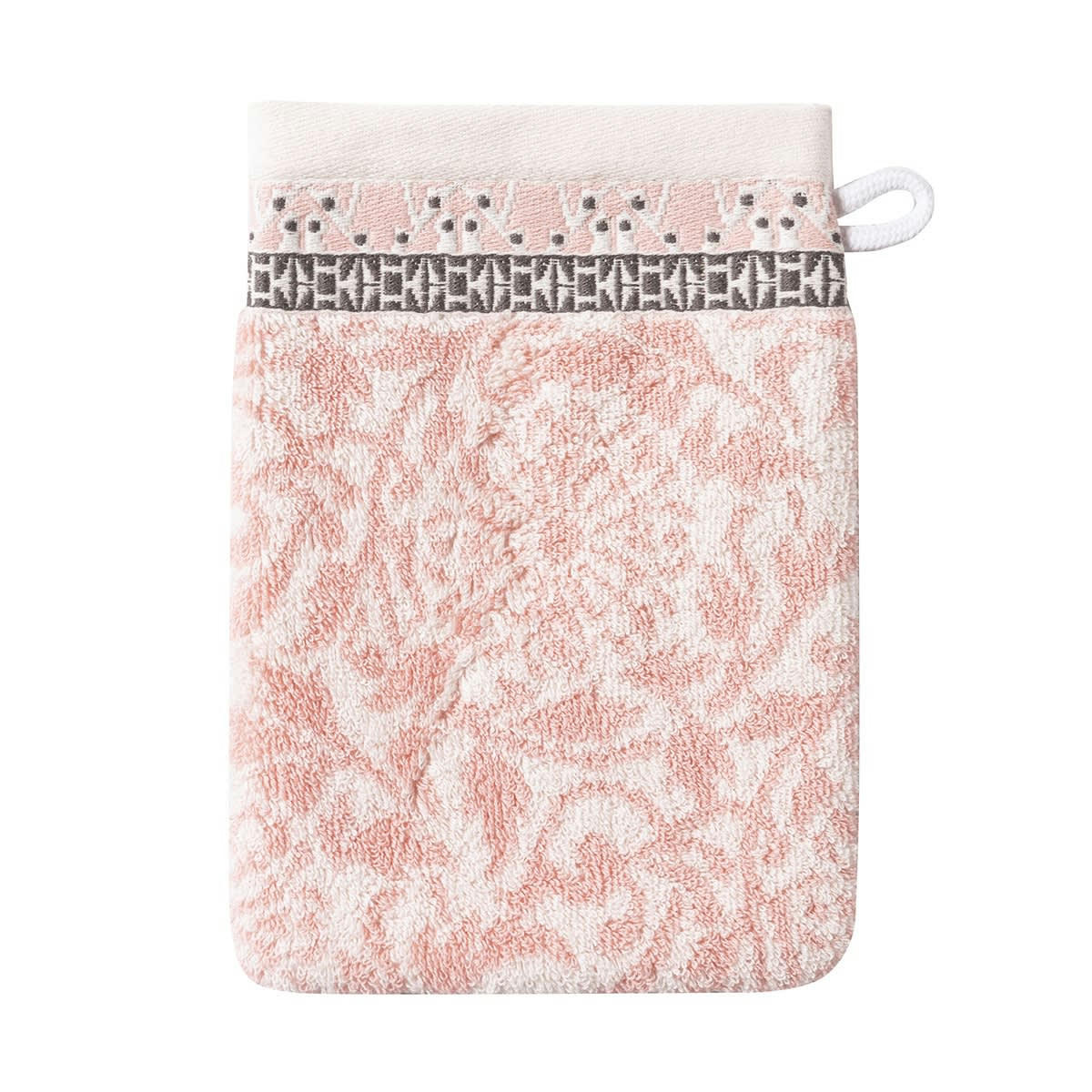 CHARME - Gant de toilette en coton pivoine 15 x 22