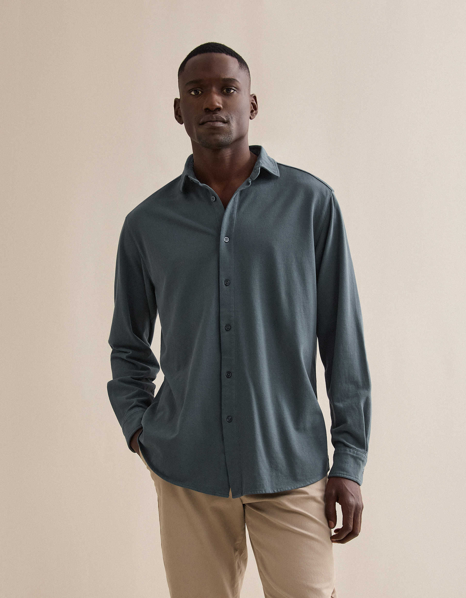Camisa Piquet, Homem, Azul