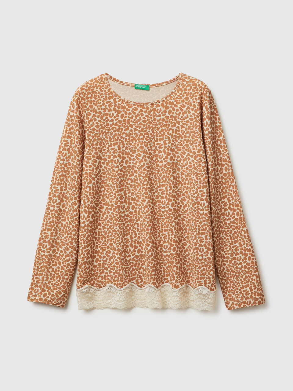 Animal print top with lace