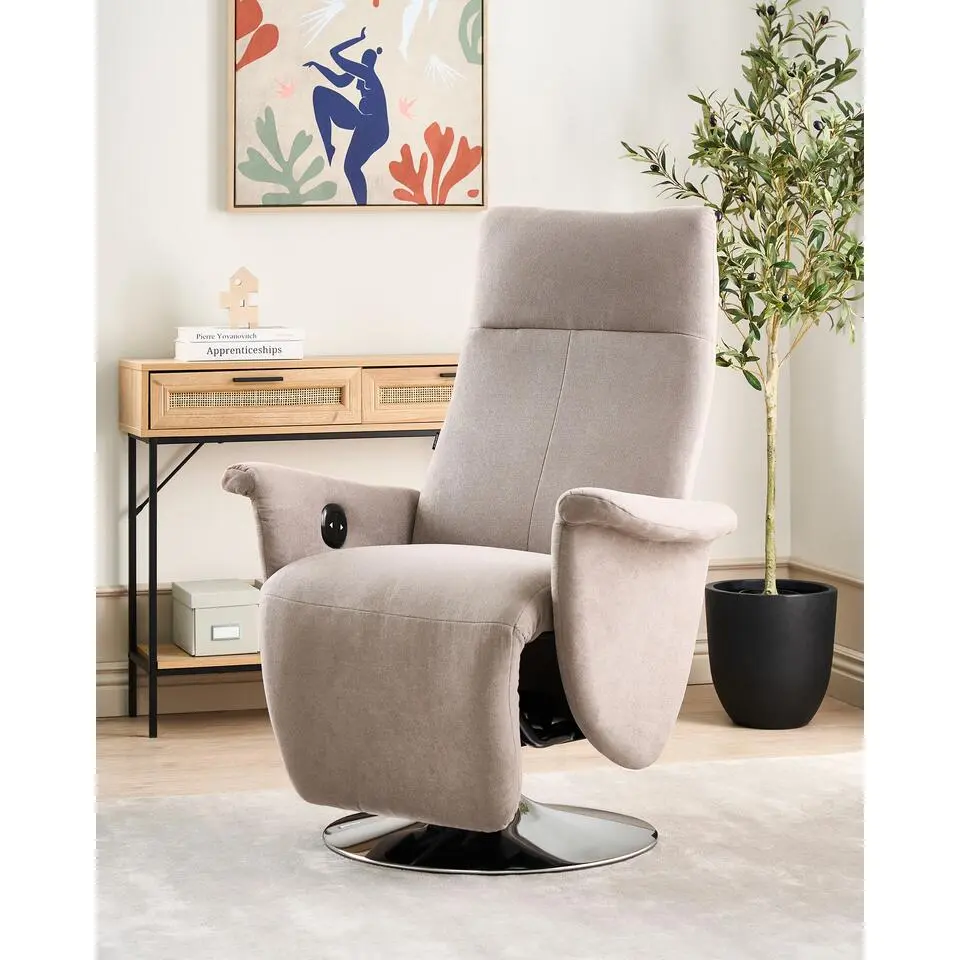 PRIME - Relaxfauteuil - Taupe - Polyester