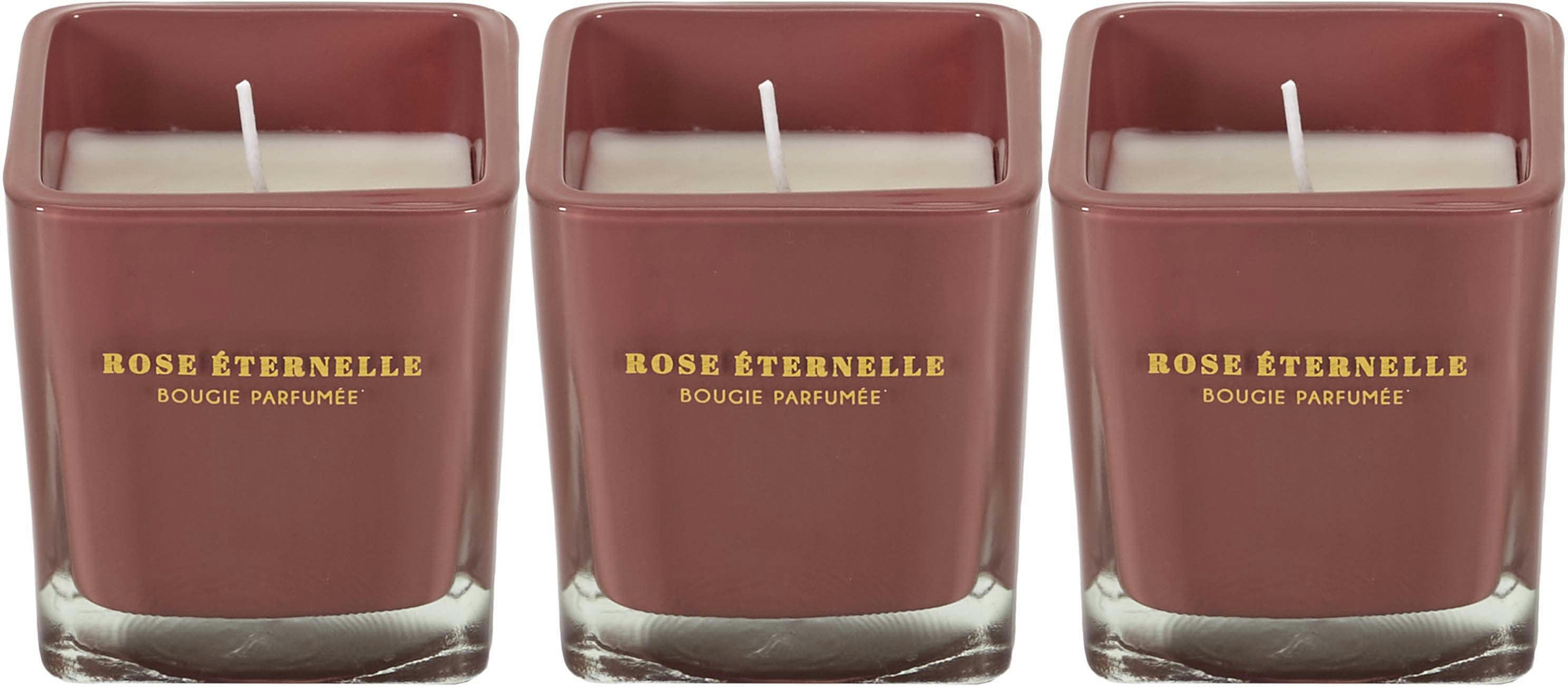 - Bougie parfumée carrée nude 7 cm (lot de 3) rose des bois