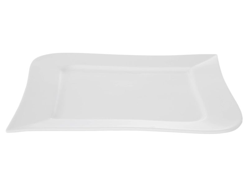 Talerz obiadowy Fala porcelanowy biały